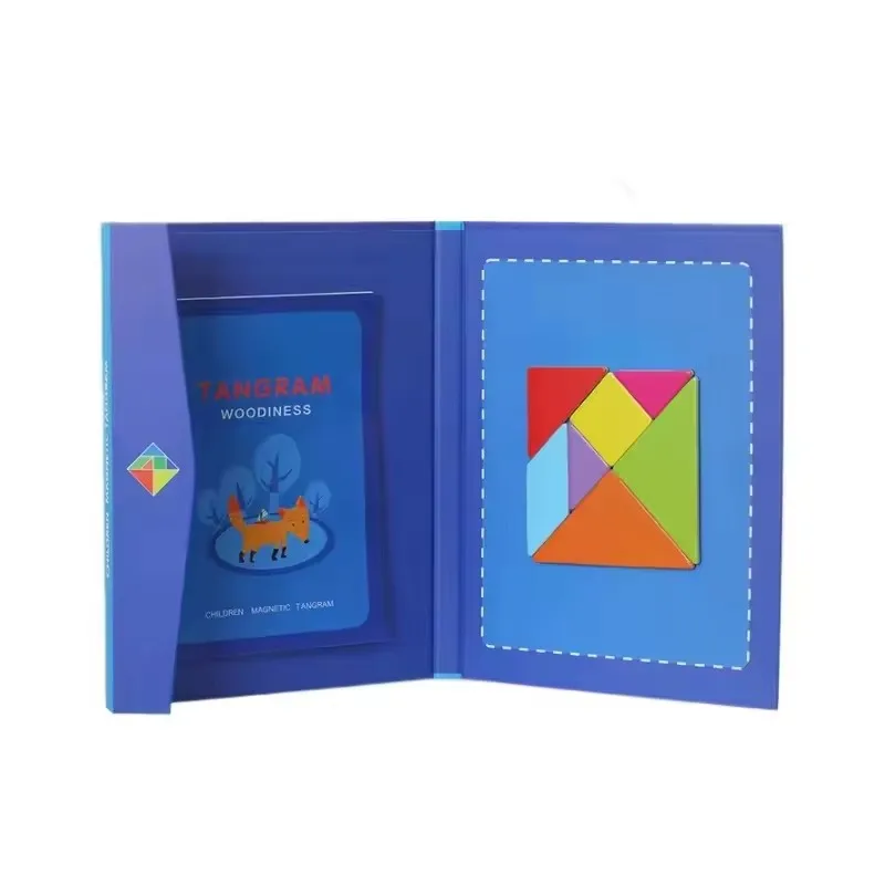 Funy 3D Magnetic Jigsaw Puzzle Tangram Board Geometric Shapes Montessori Educational Toy for Children Kindergarten