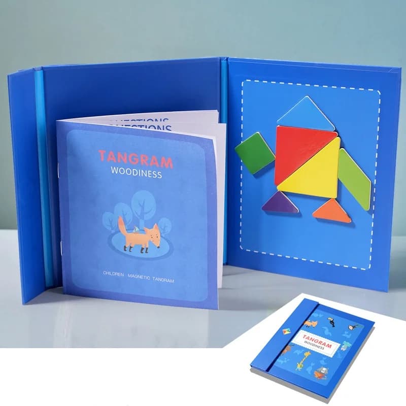 Funy 3D Magnetic Jigsaw Puzzle Tangram Board Geometric Shapes Montessori Educational Toy for Children Kindergarten